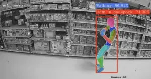 Détection d’un geste suspect par Veesion en rayon