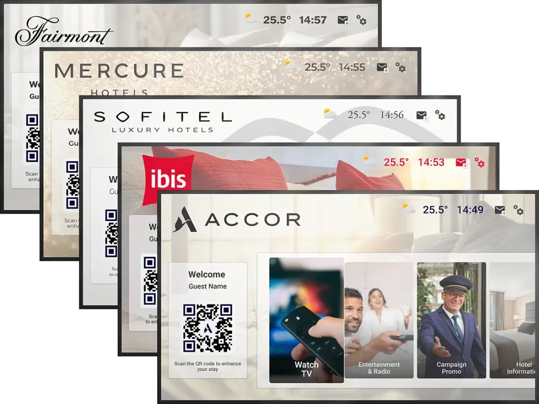 Portails TV Uniguest aux couleurs des marques Accor