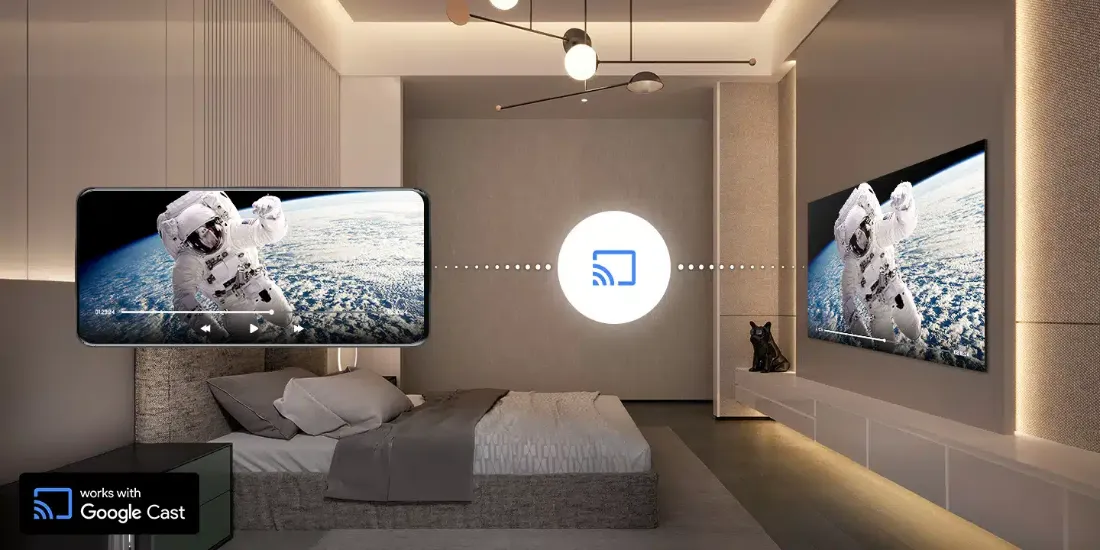 Google Cast intégré à une TV hôtelière Samsung